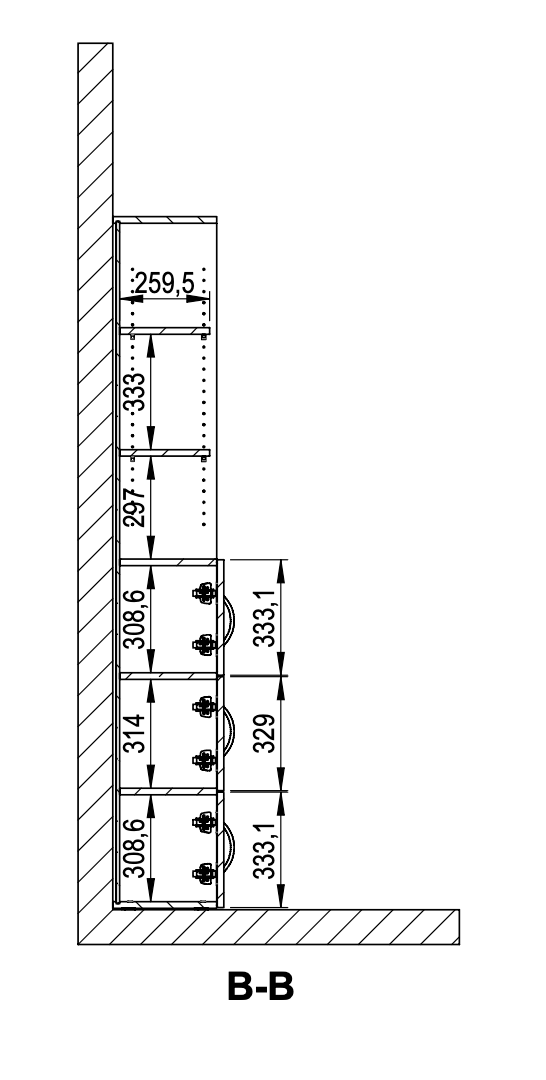 Unit-Z FlexiShelf mit Türen - 80 cm