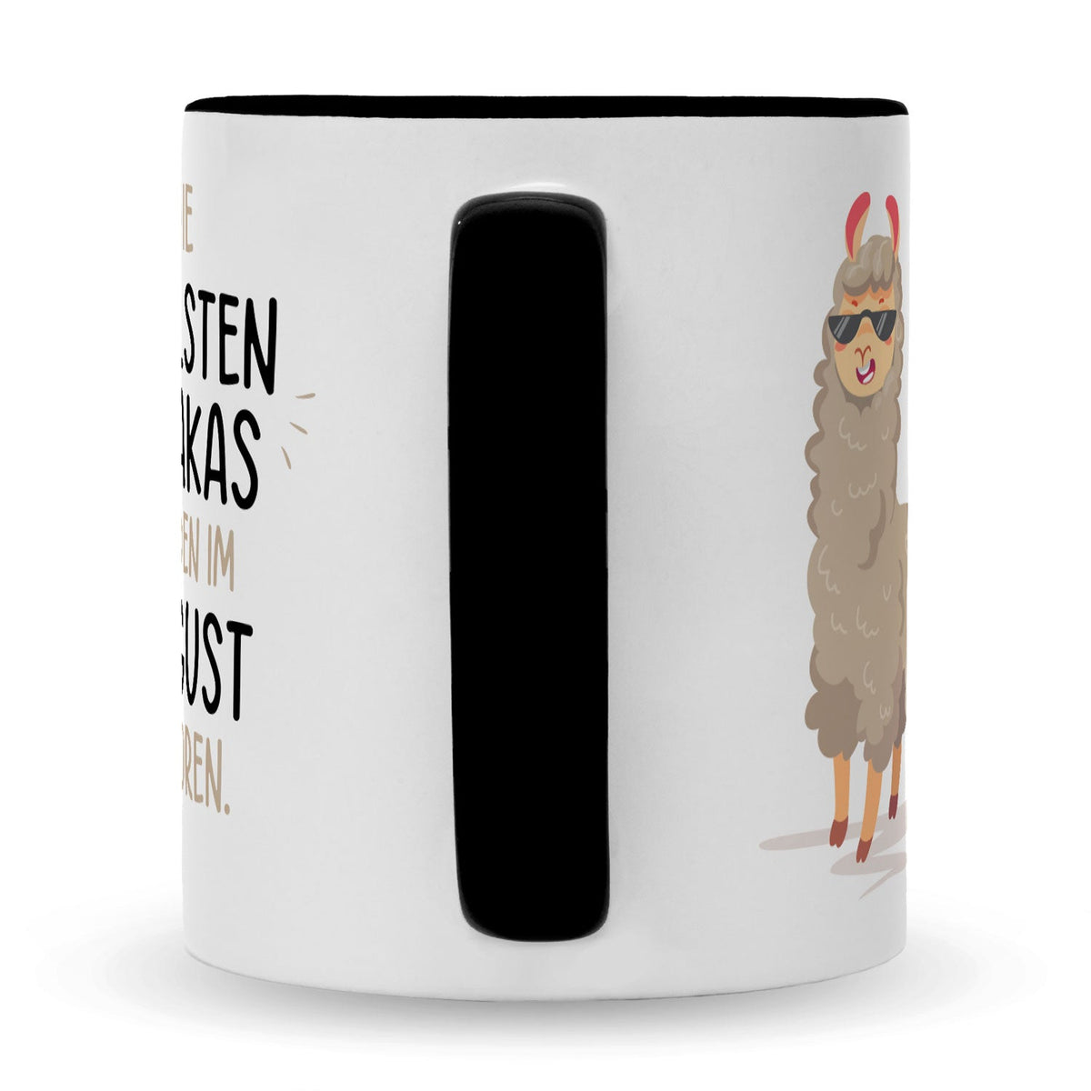 Bedruckte Tasse mit Spruch Die coolsten Alpakas