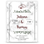 Hochzeitseinladungskarte im Marble White Design