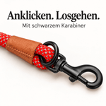 Reflektierende Hundeleine© mit Handschlaufe und veganem Leder in 4 Farben und Varianten Namma Markt