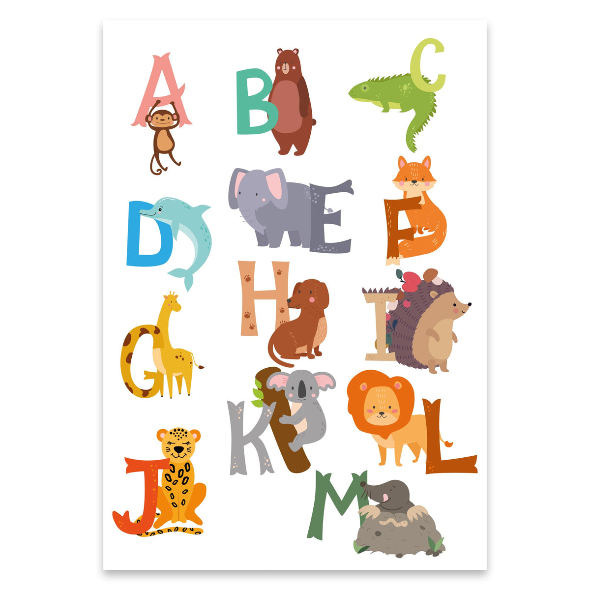 Wandtattoo Kinderzimmer Tier Alphabet Design