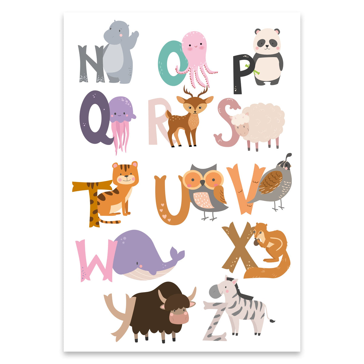 Wandtattoo Kinderzimmer Tier Alphabet Design