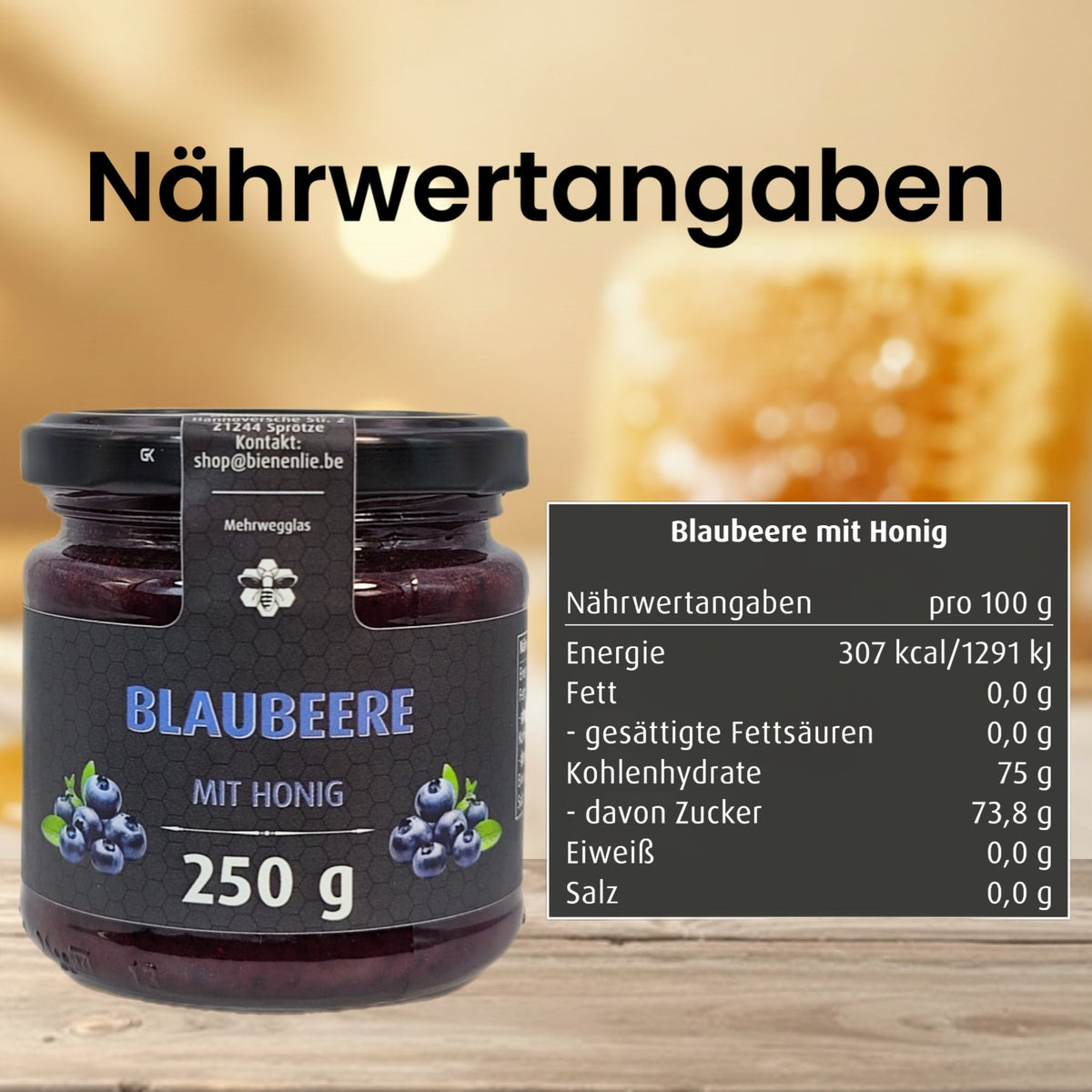 Blaubeere mit Honig - mild & fruchtig | 250g