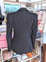 Blazer mit Schulterpolstern in Schwarz Größe L (38, max. 40) - von Lumina LD3998