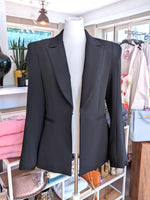 Blazer mit Schulterpolstern in Schwarz Größe L (38, max. 40) - von Lumina LD3998
