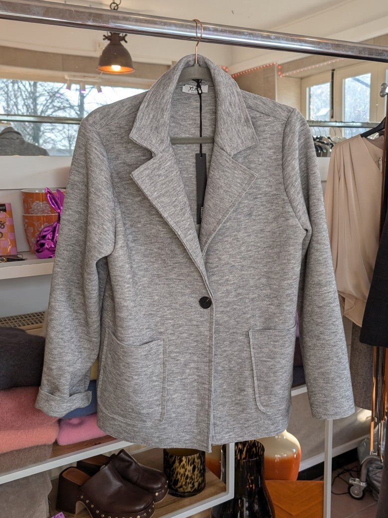 Blazer Sportlich Elegant Hellgrau, One Size