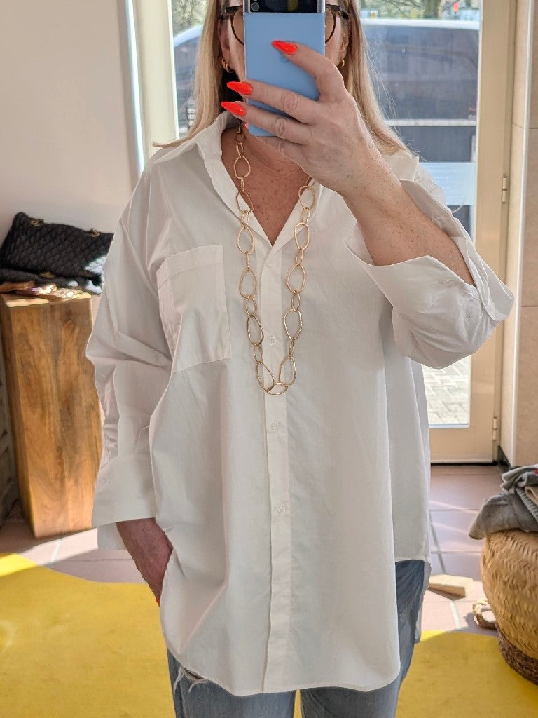 Bluse Drole de Copine Paris Weiß S/M 100% Baumwolle CHOICE