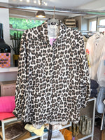 Bluse Mousselin Leo Créme Braun Schwarz Oversized, One Size - von Mioni Italien 01630