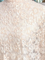 Bluse Langarm Spitze mega elastisch und weich Créme Beige, One Size - von Westeene A1935