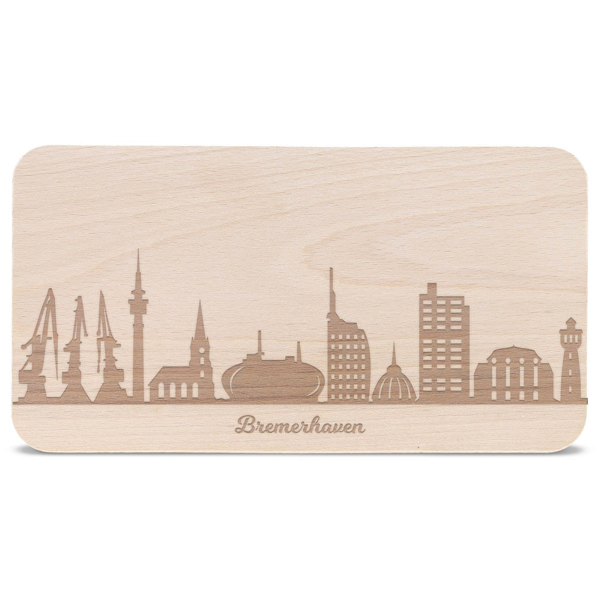 Frühstücksbrettchen Skyline Bremerhaven