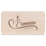 Frühstücksbrettchen mit Gravur "Kommunion Herz"