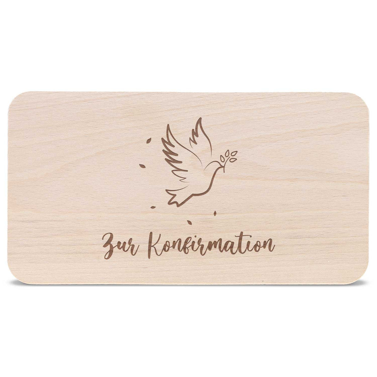 Frühstücksbrettchen mit Gravur "Konfirmation Vogel"