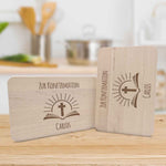 Frühstücksbrettchen mit Gravur "Konfirmation / Kommunion Bibel" mit Name