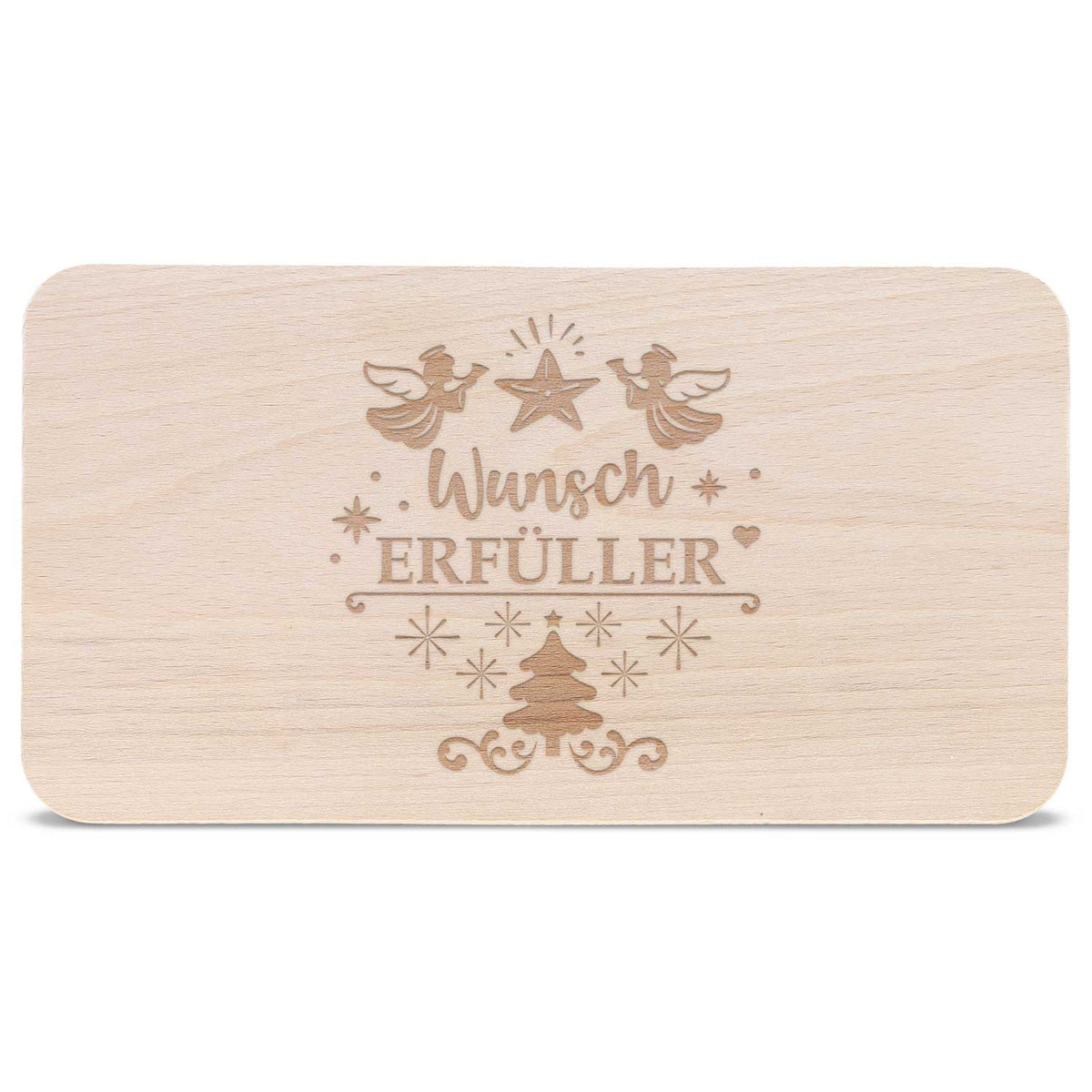 Frühstücksbrettchen aus Holz mit Gravur - Wunscherfüller - Weihnachtsdeko