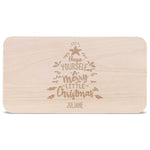Frühstücksbrettchen aus Holz mit Gravur - Have yourself a merry little Christmas - Weihnachtsdeko