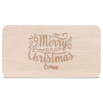Frühstücksbrettchen aus Holz mit Gravur - Merry Christmas Oma - Weihnachtsdeko
