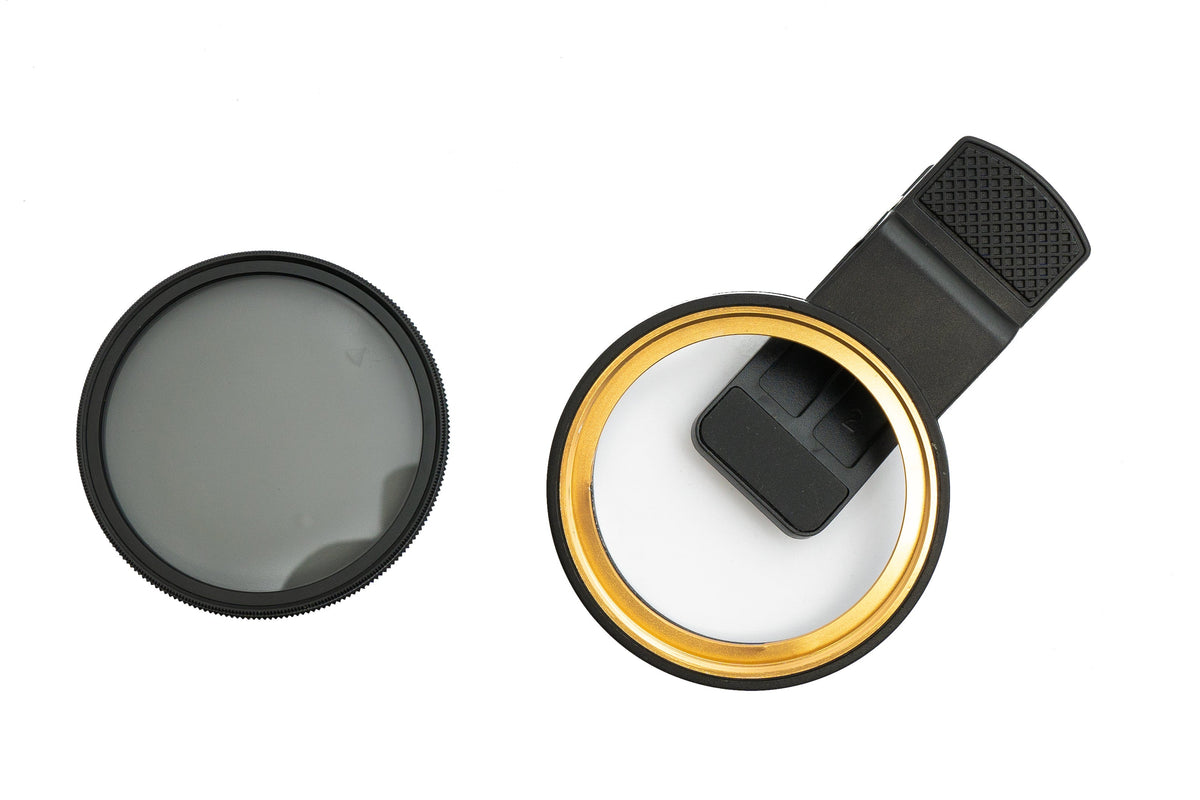 CPL 52 mm Filter Circular Polarizer Linse mit Clip für Smartphone in Schwarz | System-S