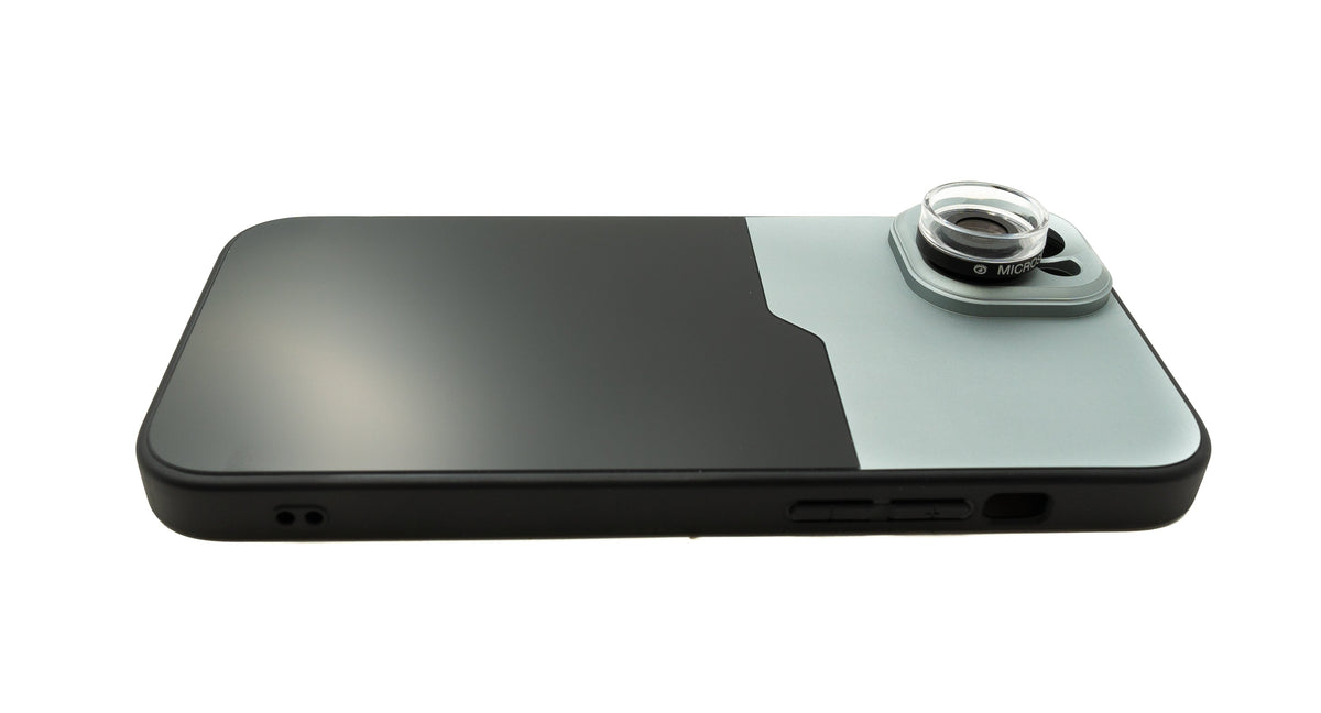 Super Makro Linse 30x 37 mm Mikroskop Filter mit Hülle für iPhone 15 Plus | System-S
