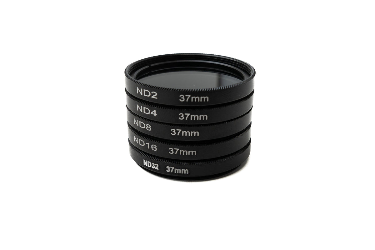 ND Filter Set 37 mm Neutraldichte mit Gewinde Hülle und Tasche für iPhone 15 Plus | System-S