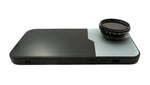 ND Vario Filter 37 mm 2 bis 400 Neutraldichte mit Gewinde Hülle für iPhone 15 Plus | System-S