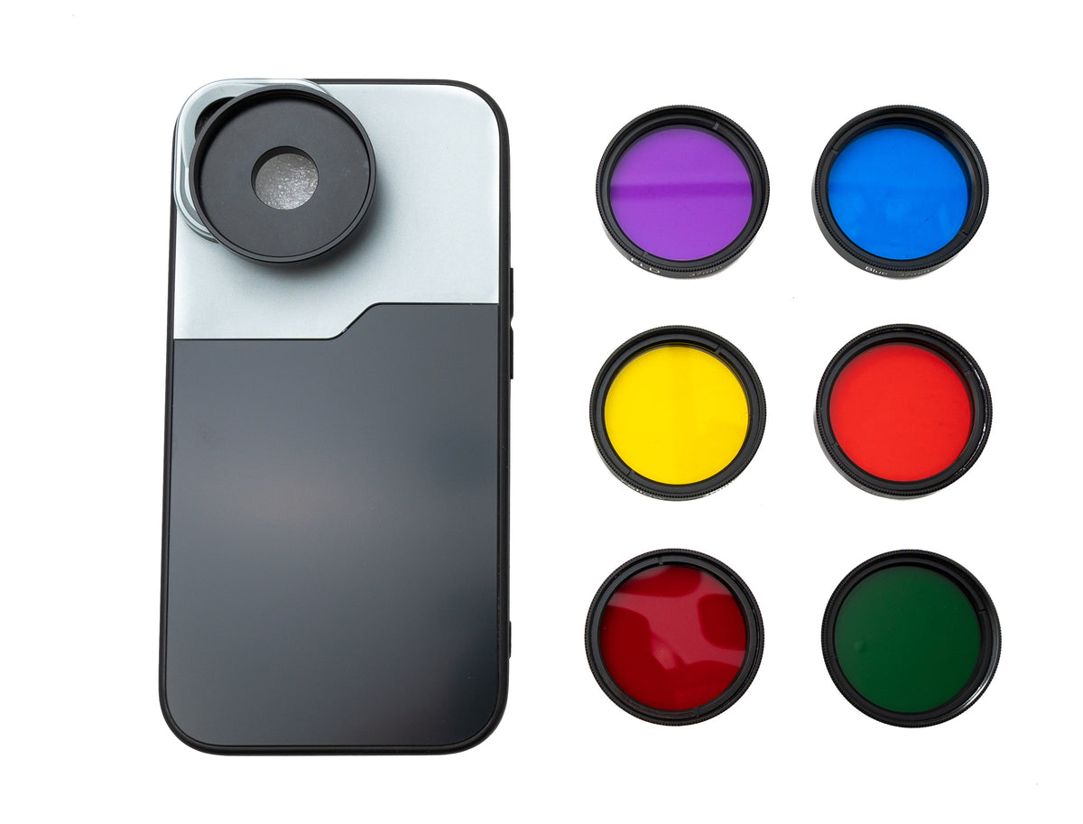 Farbfilter Set 37 mm 6 Stück Farbe Linse Filter mit Gewinde Hülle für iPhone 15 | System-S