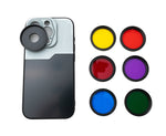 Farbfilter Set 37 mm 6 Stück Farbe Linse Filter mit Gewinde Hülle für iPhone 15 Pro | System-S