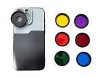 Farbfilter Set 37 mm 6 Stück Farbe Linse Filter mit Gewinde Hülle für iPhone 15 Pro Max | System-S
