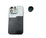 Zoom Linse 3x Tele Objektiv 37 mm Filter mit Hülle für iPhone 15 Pro Max in Schwarz Grau | System-S
