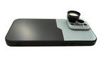 Zoom Linse 3x Tele Objektiv 37 mm Filter mit Hülle für iPhone 15 Pro Max in Schwarz Grau | System-S