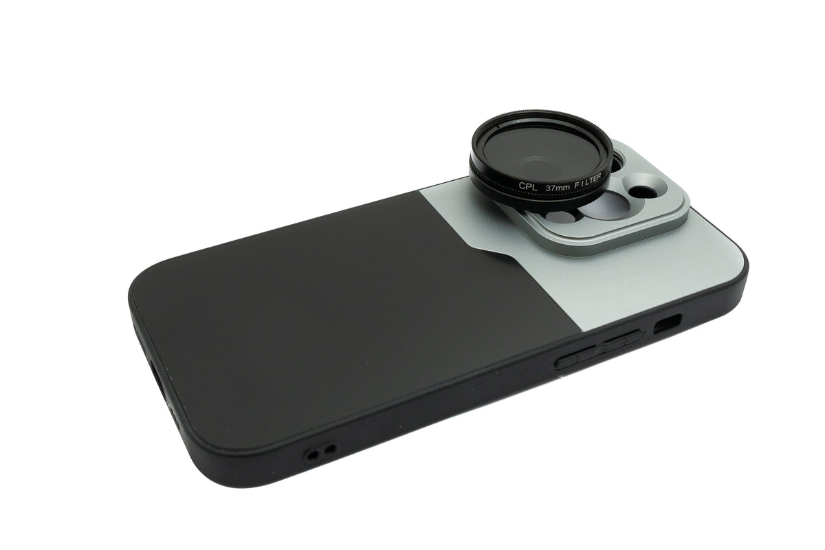 CPL Filter 37 mm Circular Polarizer Linse mit Gewinde Hülle für iPhone 14 Pro | System-S