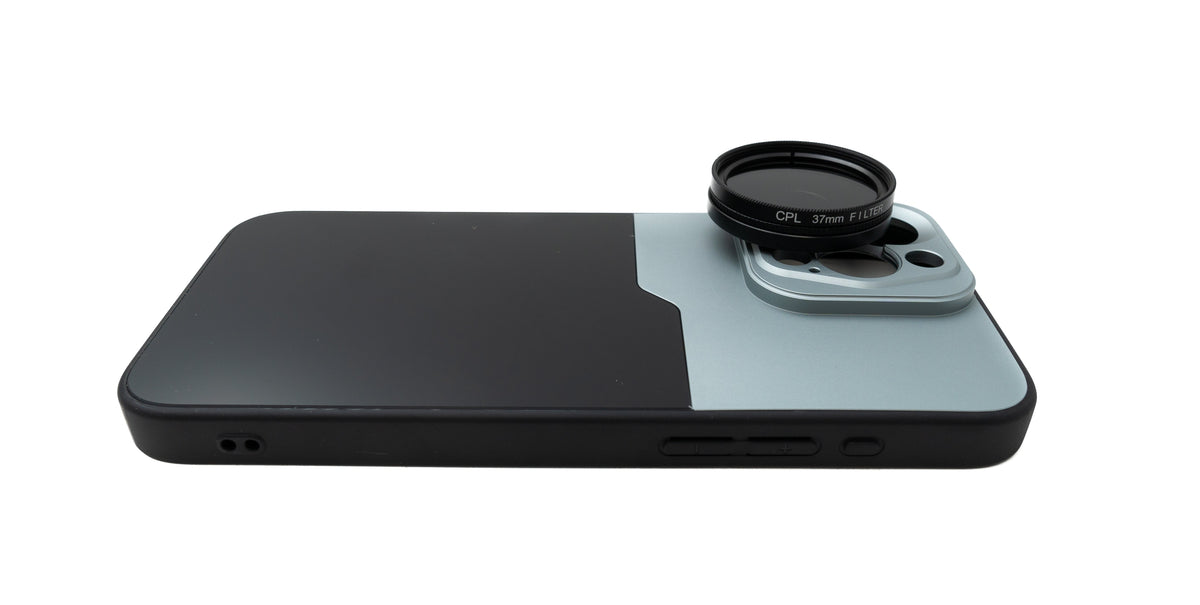 CPL Filter 37 mm Circular Polarizer Linse mit Gewinde Hülle für iPhone 15 Pro Max | System-S
