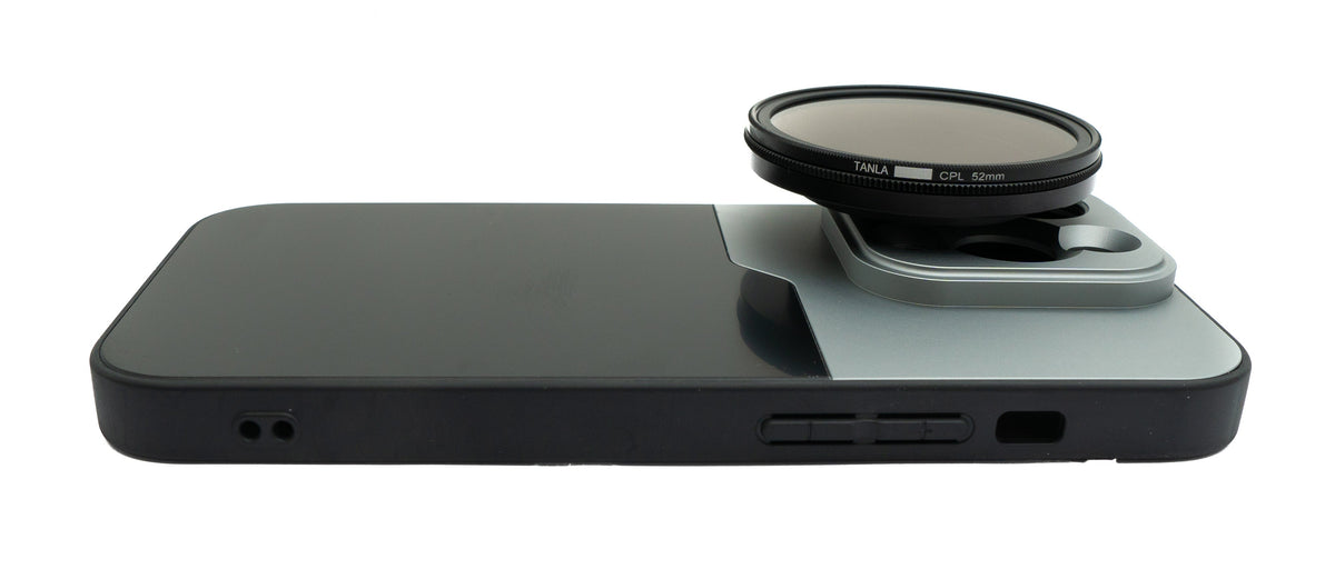 CPL Filter 52 mm Circular Polarizer Linse mit Gewinde Hülle für iPhone 14 Pro | System-S