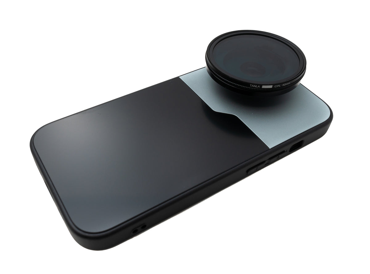 CPL Filter 52 mm Circular Polarizer Linse mit Gewinde Hülle für iPhone 15 | System-S
