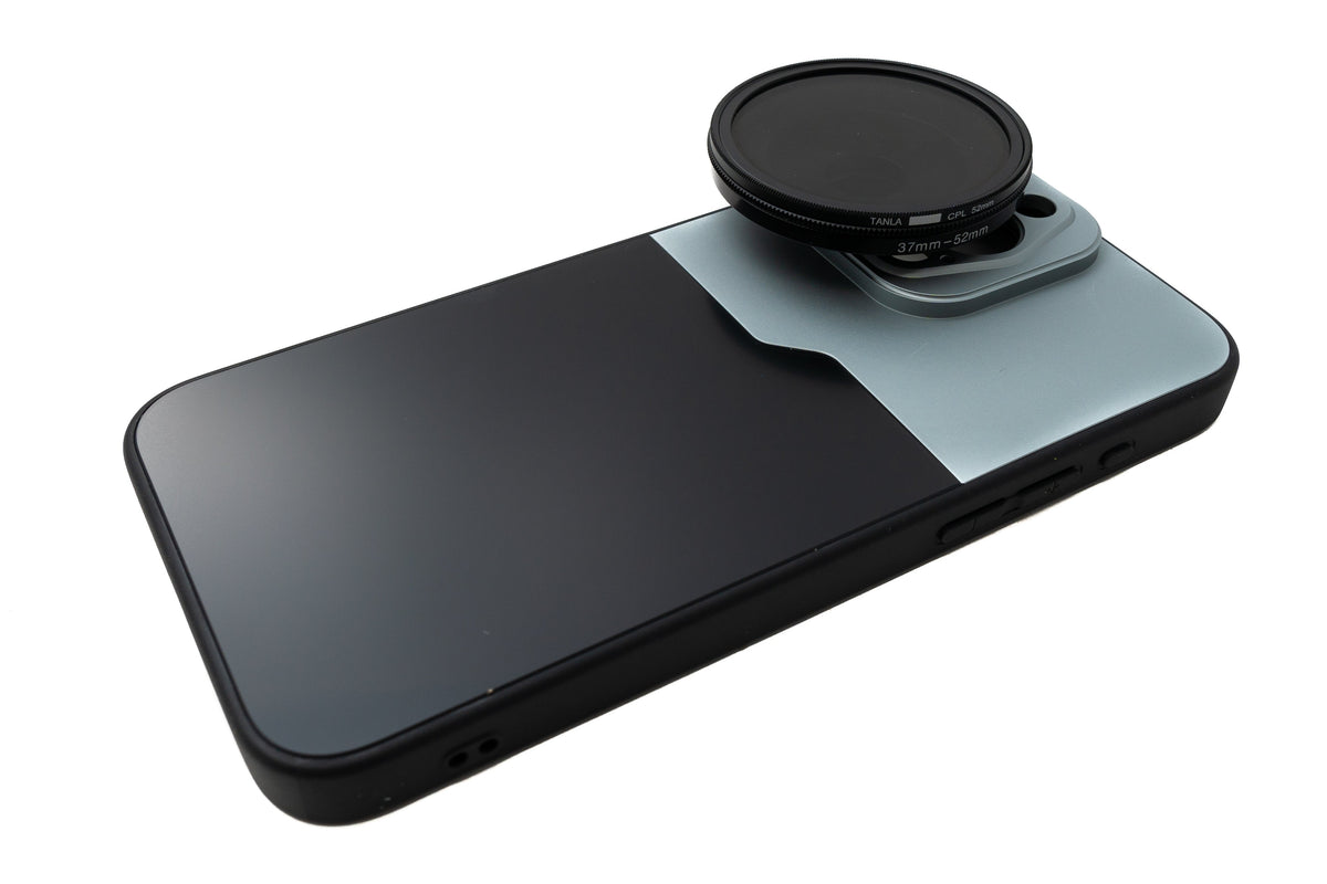 CPL Filter 52 mm Circular Polarizer Linse mit Gewinde Hülle für iPhone 15 Pro Max | System-S