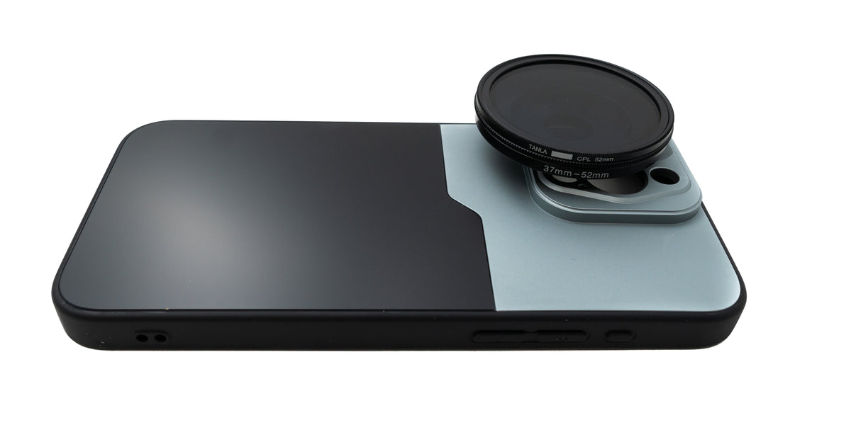 CPL Filter 52 mm Circular Polarizer Linse mit Gewinde Hülle für iPhone 15 Pro Max | System-S