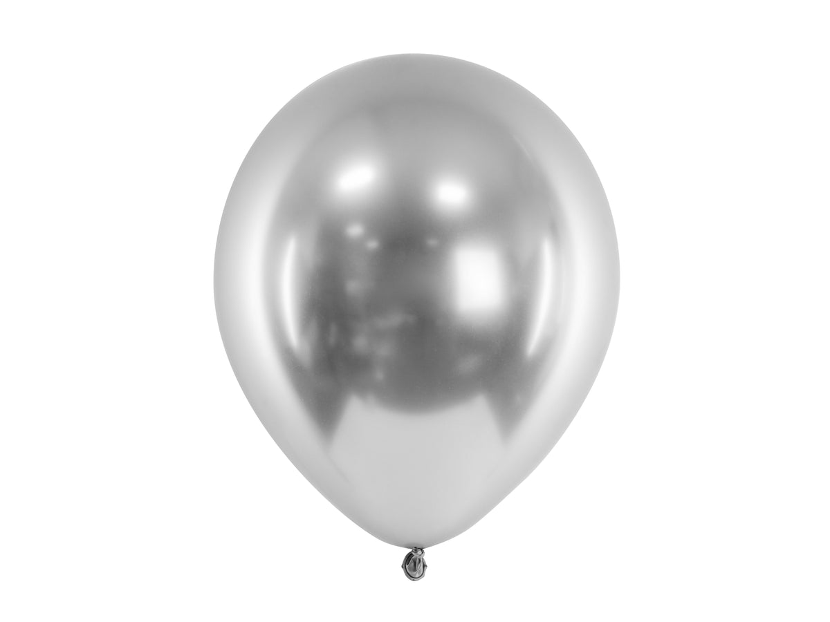 50 Stk.  Luftballon Ø30cm "Uni Glossy" | Silber