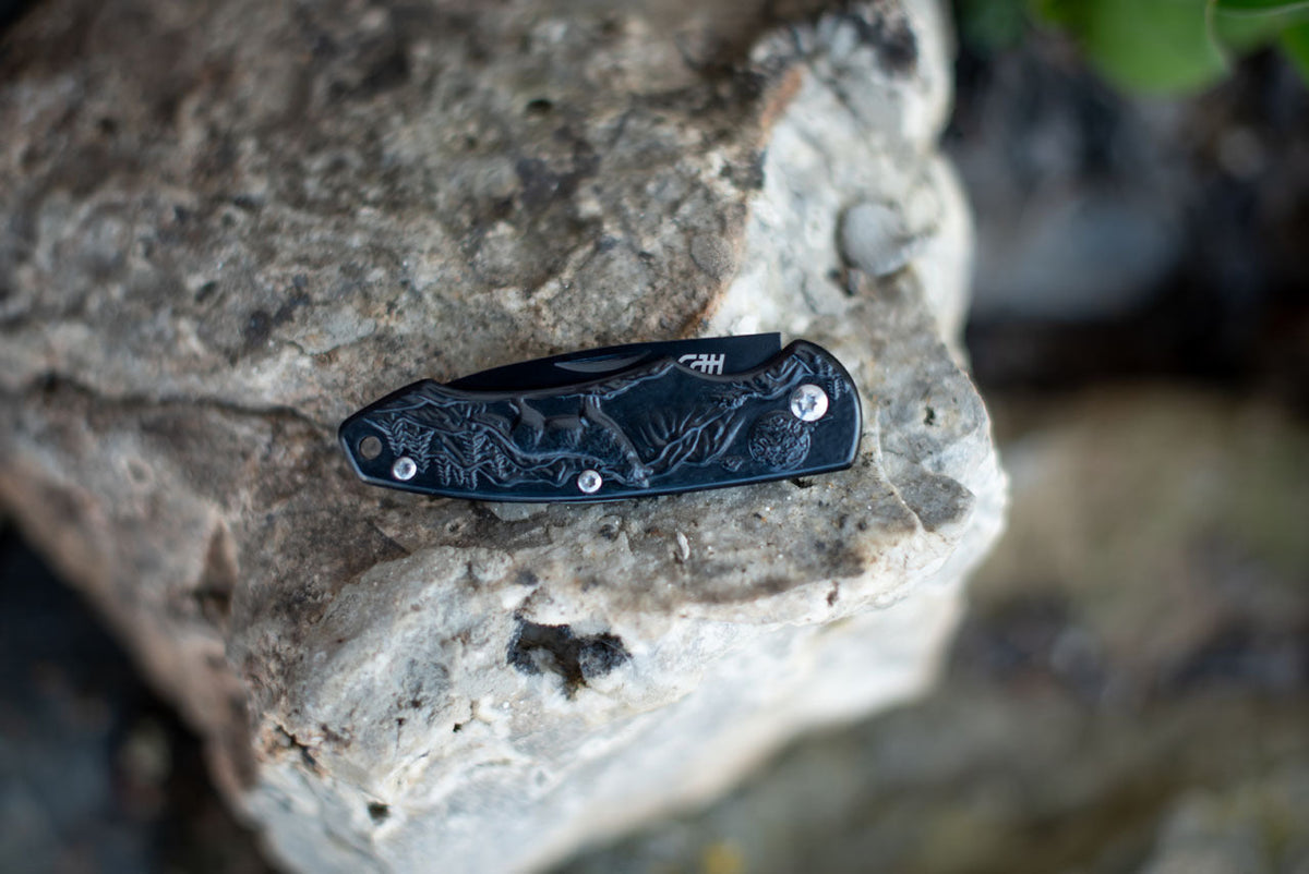 CJH Taschenmesser, Wolf, schwarz