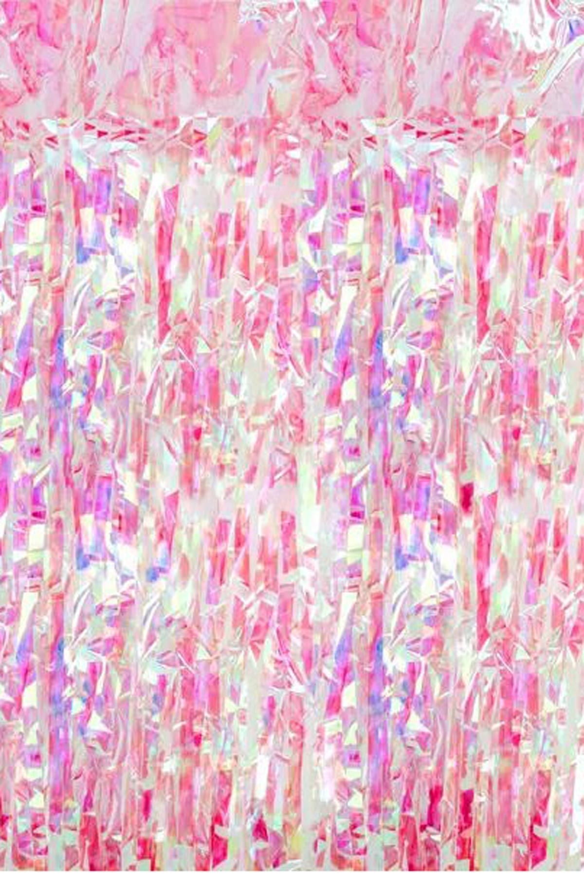 Türvorhang Lametta 100x200cm | Pink Irisierend