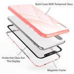 NALIA Magnetische 360° Glas Hülle kompatibel mit iPhone XS Max, Ultra-Slim Hard-Case Dünnes Hartglas Back-Cover mit Rahmen & Display-Schutz, Full-Body Schutzhülle Bumper Handy-Tasche