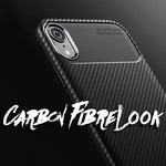 NALIA Silikonhülle für iPhone XR – Rutschfest & Matt – VORTEX (Gebürstete Optik & Carbon Design) – Marke aus Berlin