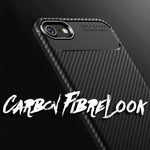 NALIA Silikonhülle für iPhone 7 / 8 / SE 2020 / SE 2022 – Rutschfest & Matt – VORTEX (Gebürstete Optik & Carbon Design) – Marke aus Berlin