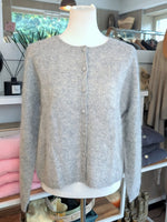 Cardigan Strickjacke Kaschmir Maulbeer Seide Wolle Silber Grau One Size - von La Bella Moda Milano 603