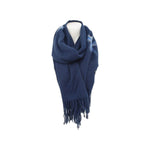 Winter Damen Schal Cashmera » Fransenschal Soft Feeling » Winterschal 180x72 cm » Damenschal mit Blume