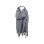Winter Damen Schal Cashmera » Fransenschal Soft Feeling » Winterschal 180x72 cm » Damenschal mit Blume