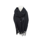 Winter Damen Schal Cashmera » Fransenschal Soft Feeling » Winterschal 180x72 cm » Damenschal mit Blume