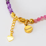 Chakra Armband mit vergoldetem Anhänger Lebensblume