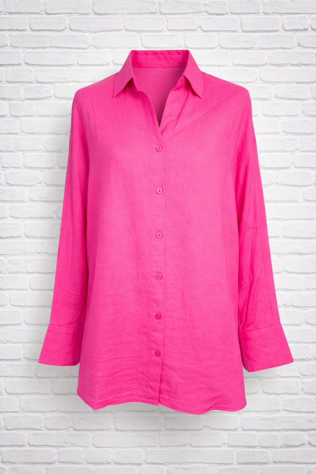 Hochwertige Leinenbluse- Pink