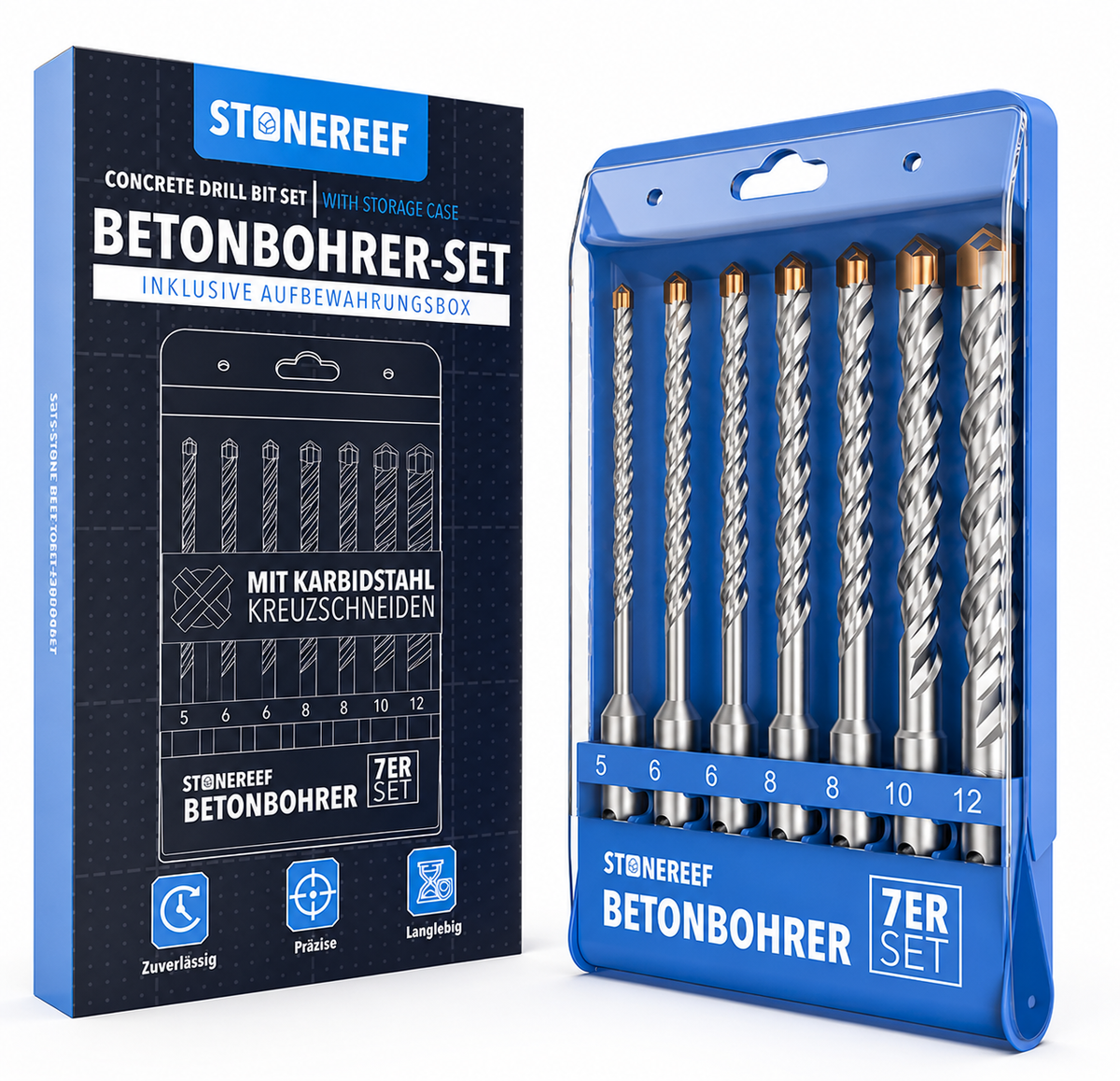 SDS Plus Betonbohrer Hammerbohrer Steinbohrer Bohrerset Mauerwerk Profi Set A4