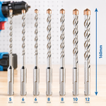 SDS Plus Betonbohrer Hammerbohrer Steinbohrer Bohrerset Mauerwerk Profi Set A4