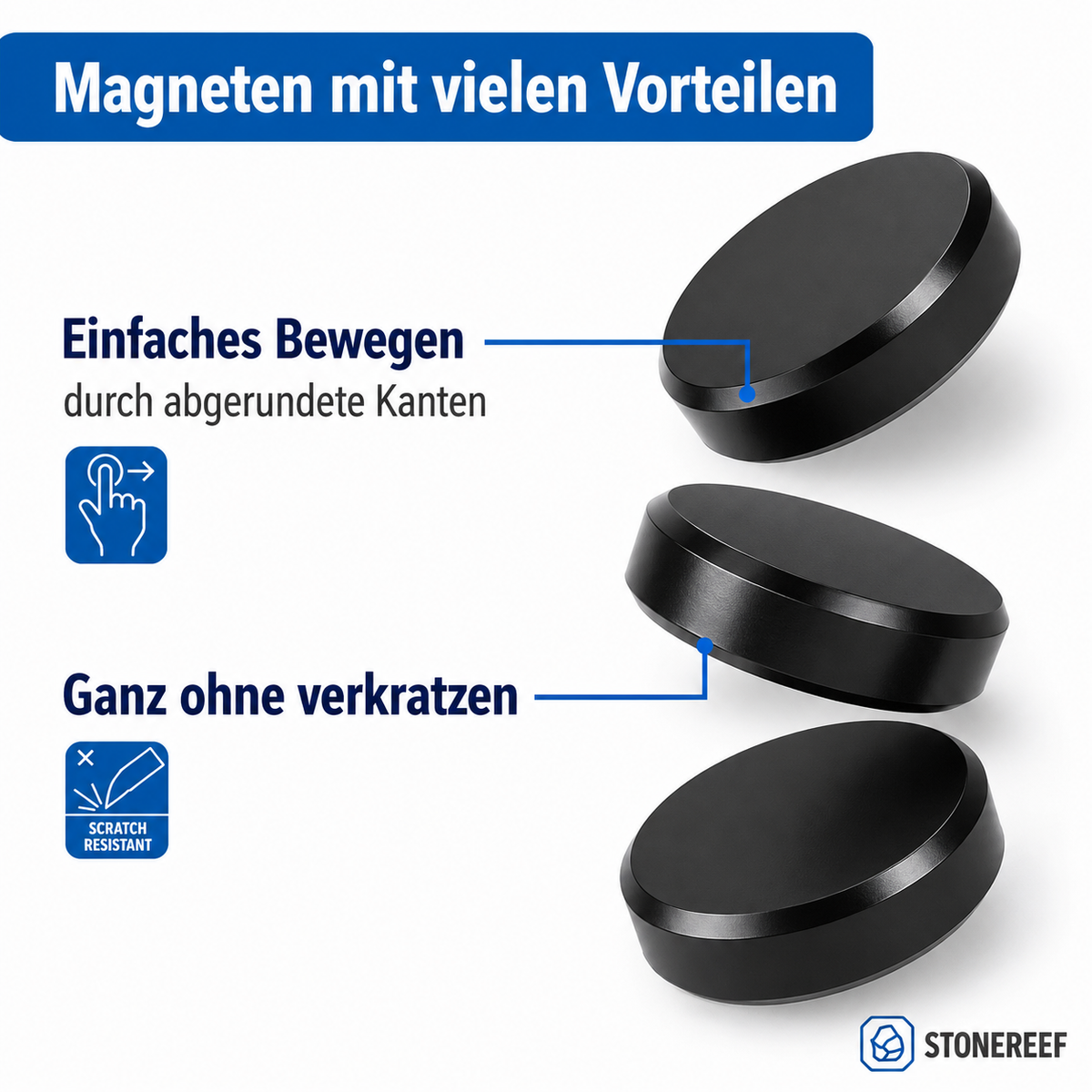 65x Ferrit Magnete Ø17,6x4,9mm Schwarz Stark Haftmagnete Rundmagnete Ferrit S A4
